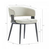 Luce Modern Metal Textured Vegan Leather Dining Chair in Oatmeal | Chaise de salle a manger moderne Luce en metal texture et cuir vegetalien couleur avoine