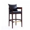 Ritz Mid-Century Modern Wood Upholstered Barstool in Black - Set of 3 | Tabouret de bar en bois rembourre style mid-century Ritz noir - Lot de 3