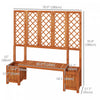 Outsunny Wood Garden Bench With Trellis And Planter Boxes For Patio Brown