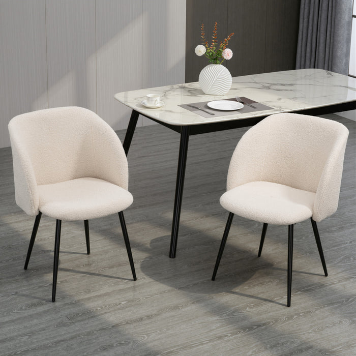 HOMCOM Dining Chairs Set of 2, Upholstered Kitchen Chairs with Backrest