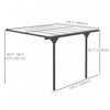 Outsunny 10' X 10' Outdoor Hardtop Pergola Polycarbonate Roof Gazebo Grey|Outsunny Pergola Exterieure A Toit Rigide En Polycarbonate Gazebo Gris