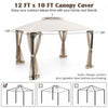 10' X 12' Patio Gazebo Replacement Top Cover 2-tier Canopy Cpai-84 Outdoor Beige