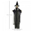 Homcom Black Witch Halloween Prop W/ Light Up Eyes For Party|Homcom Accessoire D'halloween Sorciere Noire Avec Yeux Lumineux