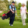 Costway Golf Stand Cart Bag Club W/6 Way Divider Carry Organizer Pockets Storage Red