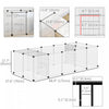 Pawhut 20 Panels Diy Pet Playpen, Small Animal Cage With Door, Top Cover, Indoor Yard Fence For Guinea Pig, Hedgehog, Bunny, 69" X 28" X 18", White