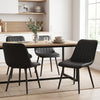 HOMCOM Dining Chairs Set of 4, Modern Faux Leather Kitchen Chairs, Black
