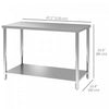Homcom Stainless Steel Prep Table, Heavy Duty Workbench Table|Homcom Table De Preparation En Acier Inoxydable, Table D'etabli Robuste