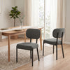 HOMCOM Upholstered Linen Fabric Dining Chairs, Kitchen Chairs, Grey