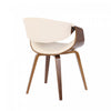 LumiSource Symphony Faux Leather Mid-Century Modern Dining Accent Chair - Walnut/Cream|Chaise d’appoint de salle à manger moderne du milieu du 20e siècle Symphony en similicuir - noyer et crème
