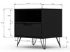 Rockefeller Mid-Century Modern 20" Nightstand in Black (1-Drawer) - Set of 2 | Table de nuit Rockefeller Mid-Century Modern 20" en noir (1 tiroir) - Lot de 2