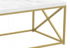 44" Coffee Table Marble Look With Gold Metal | Table à café de 44 po d’apparence marbre avec métal doré