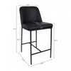 Loft Contemporary Vegan Leather Metal Counter Stool in Black - Set of 2 | Tabouret de comptoir contemporain Loft en cuir vegetalien et metal noir - Lot de 2