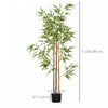 HOMCOM 2 Piece 6ft Artificial Tree Bamboo for Indoor Home Decor