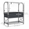 Outsunny Metal Raised Garden Bed with Cover, Dark Grey