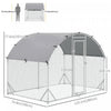 Pawhut Galvanized Large Metal Chicken Coop Cage Walk-in Enclosure Poultry Hen Run House Playpen Rabb|Pawhut Grand Poulailler En Metal Galvanise, Avec Couverture, Pour L'exterieur De La Cour (9.2' X 6.2