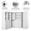 Bestar Pur 161 W Walk-In Closet Organizer System - White|Système d’organisateur de pièce-penderie Pur de Bestar de 161 po (L) - blanc