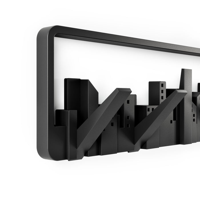 Umbra Modern Skyline Multi-Hook Coat Rack - Black