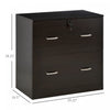 Vinsetto 2-drawer File Cabinet With Lock And Hanging Bar|Vinsetto Classeur A 2 Tiroirs Avec Serrure Et Barre De Suspension