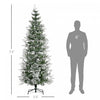 Homcom 7.5ft Snow Flocked Artificial Christmas Tree Cypress|Homcom Cypres D'arbre De Noel Artificiel Floque De Neige