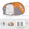 Outsunny 5 Person Camping Tent Automatic Pop Up Tent With Carry Bag Doors|Outsunny Tente De Camping 5 Personnes Tente Pop Up Automatique