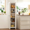 HOMCOM 67" Kitchen Pantry, Storage Cabinet with Barn Door, White