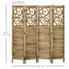 Homcom 4 Panel Room Divider, 5.6 Ft Folding Privacy Screens, Brown