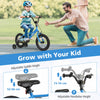 Costway 14" Kids Training Bike With Removable Training Wheels Pneumatic Tires Navy