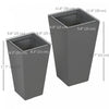 Outsunny Set of 2 Outdoor Flower Pots with Drainage Holes, Grey