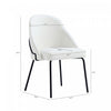 Gracie Modern Vegan Leather Metal Dining Chair in White and Black - Set of 2 | Chaise de salle a manger moderne Gracie en cuir vegetalien et metal, blanc et noir - Lot de 2