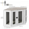 Pawhut Corner Dog Crate Furniture, 41" Dog Crate End Table With Cushion, Door, Lock, Indoor Dog Cage|Pawhut Meuble De Cage Pour Chien, 41po Design D'angle, Porte, Serrure, Cage Pour Chien De Style Mobi