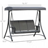 Outsunny 3 Person Outdoor Porch Swing Chair W/ Adjustable Canopy, Grey|Outsunny Balancelle De Jardin 3 Personnes Avec Dossier Haut, Poches Laterales Et Pare-soleil Reglabl