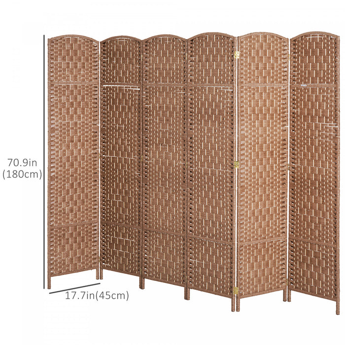 Homcom Double Hinged Woven Wicker Room Divider And Privacy Screens