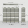 HOMCOM Folding Privacy Screen with Shelves, 4 Panel Room Divider, Grey