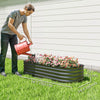 Outsunny Galvanized Raised Garden Bed Planter Box, 4.9 x 2 x 1ft, Dark Grey