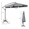 Outsunny 11ft Offset Hanging Patio Umbrella Cantilever Umbrella, Dark Grey