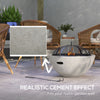 Outsunny 2-in-1 Fire Pit Bbq With Cement Effect, 24" Charcoal Grill, Grey|Outsunny Barbecue Avec Foyer 2 En 1, Barbecue Au Charbon De 24 Po, Gris