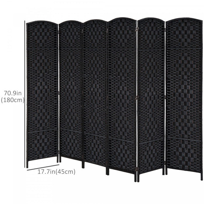Homcom Double Hinged Woven Wicker Room Divider And Privacy Screens