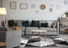 Covington Black White Grey Distressed Geometric Triangle Rug, 6'7" x 9'10" Indoor Area Rug | Tapis Covington triangle geometrique noir blanc gris vieilli, 6'7" x 9'10"