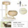 Pawhut 28" Cat Tree With Scratching Post, Cat Tower For Indoor Cats With Double Beds, Beige|Pawhut Arbre A Chat De 28" Avec Griffoir En Sisal Pour Chatons D'interieur, Arbre A Chat Moderne Ave