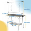 Pawhut 42in Foldable Dog Grooming Table, Pet Grooming Table With Adjustable Grooming Arms, Storage S|Pawhut Table De Toilettage Pliable Pour Chien, Table De Toilettage Pour Animaux De Compagnie Avec Br