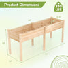 Costway Outdoor Raised Garden Bed With Legs 73x23x30in Wood Planter Box With Divider Panel Beige