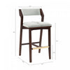 Patricia Modern Wood Upholstered Barstool in White Glacier - Set of 2 | Tabouret de bar moderne Patricia en bois avec revetement blanc glacier - Lot de 2