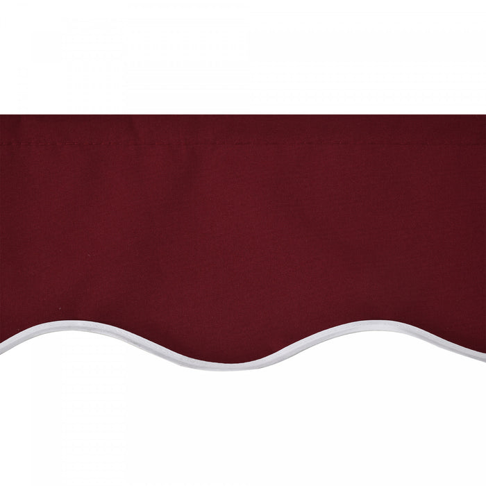 Outsunny 9' X 8' Retractable Awning Fabric Replacement Outdoor Sunshade Canopy Awning Cover, Uv Protection, Wine Red