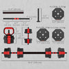 Soozier 6-in-1 Adjustable Dumbbell Set, 44lbs Free Weights Set, Red