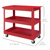 Durhand 3 Tier Rolling Tool Cart, 330 Lbs Capacity Utility Cart, Red|Durhand Chariot A Outils Roulant A 3 Niveaux, Capacite De 330 Lb, Rouge