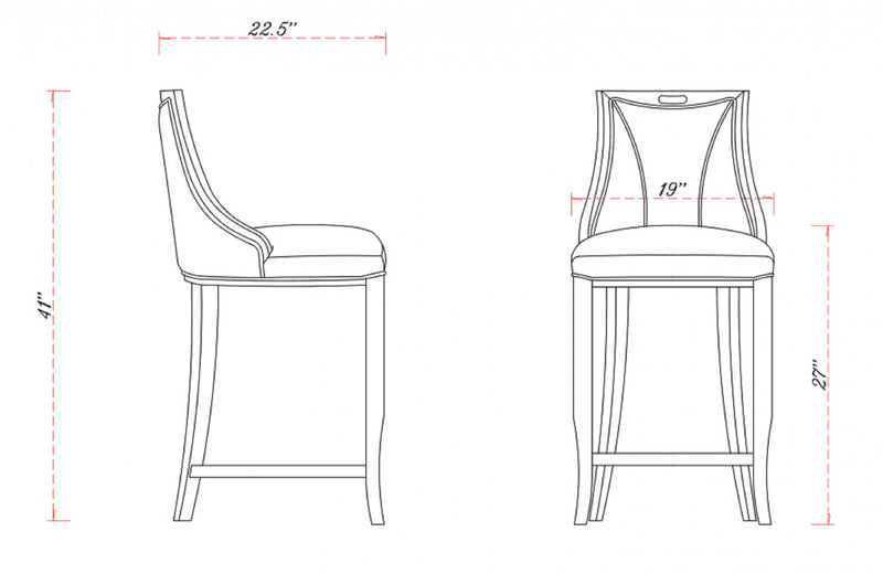 Emperor Traditional Wood Upholstered Barstool in Bronze - Set of 2