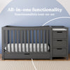 Graco Remi 4-in-1 Convertible Crib and Changer - Gray