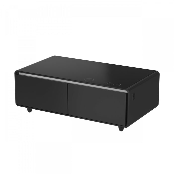 Forno Evoluto Tavolo 51\" Black Smart Coffee Table – Dual Refrigerator Drawers-FCTFR7006-51BLK