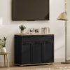 HOMCOM Sideboard Buffet Cabinet with Drawer and Adjustable Shelves, Black