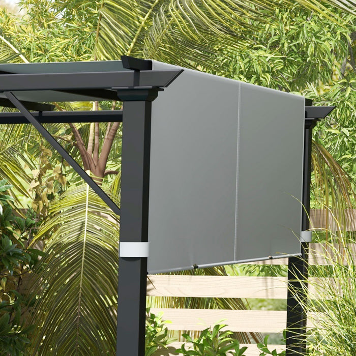Outsunny 2 Pcs 16 X 4ft Pergola Shade, Uv Protection Pergola Canopy, Grey